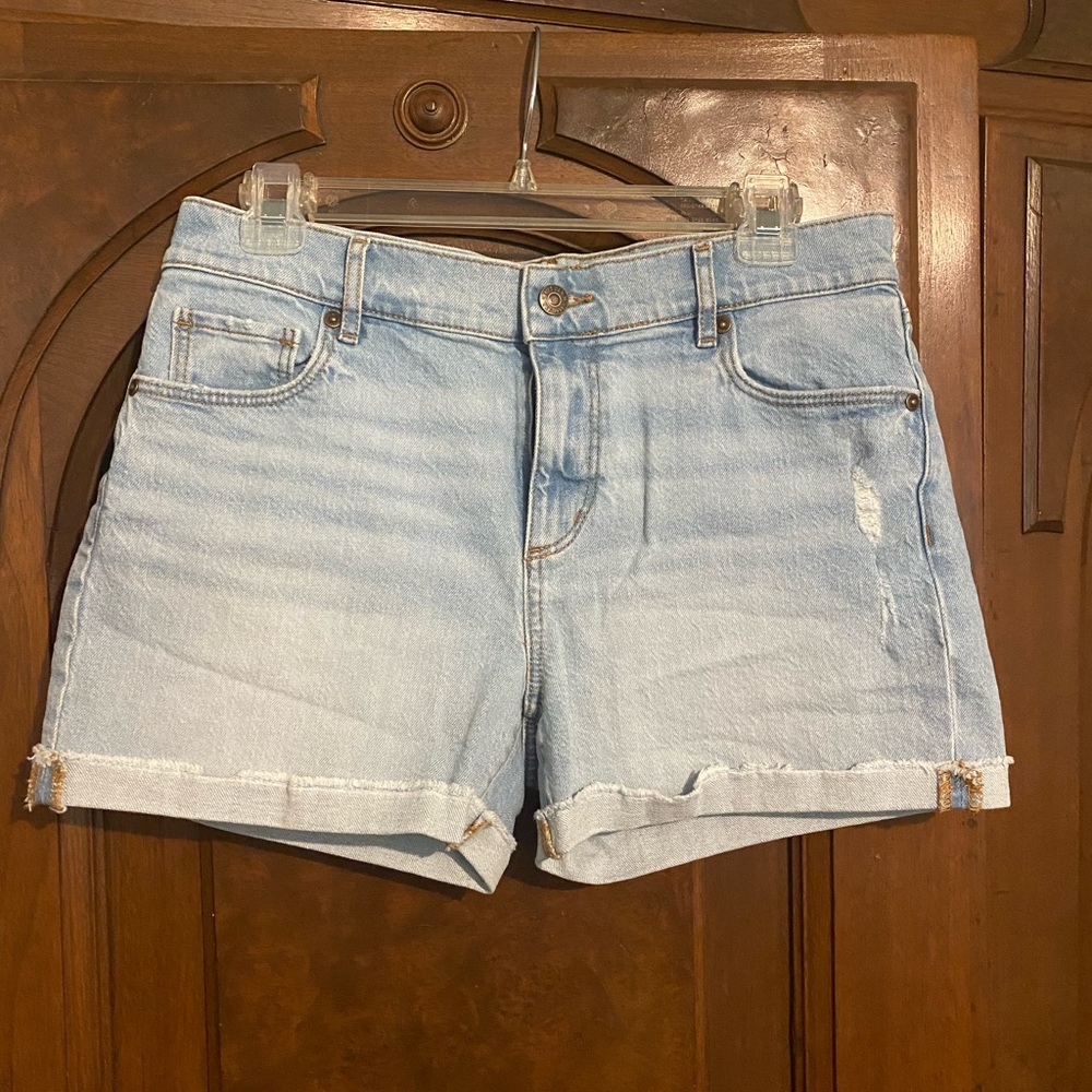 NWOT LOFT Blue Jean Shorts Distressed Cut-Off Style